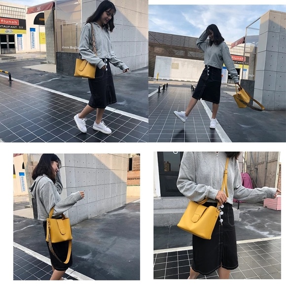 VENICE 2pc/set Leather Shoulder Crossbody Purse - Picture 6 of 8